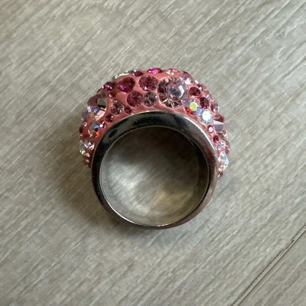 Swarovski × Hello kitty collaboration ring Kawaii Sanrio silver color Sz 58 8.5‎